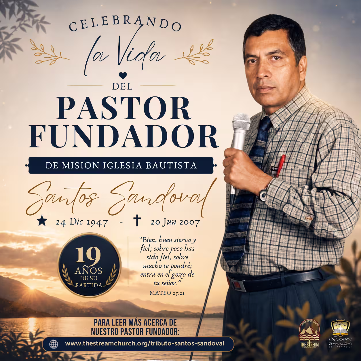 Tributo de 19 años al Pastor Santos Sandoval